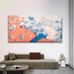 Flat Lay Mixed Paint Orange Wall Art Canvas Office Home Room Framed 120x60cm