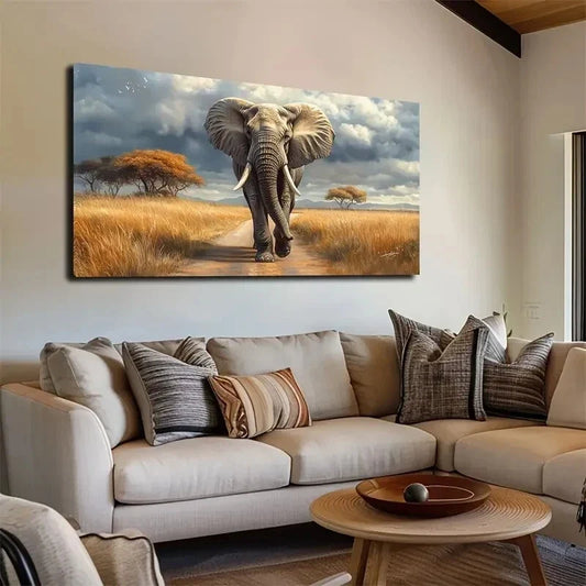 African Savannah Landscape Wall Art Canvas Office Home Room Framed 120x60cm