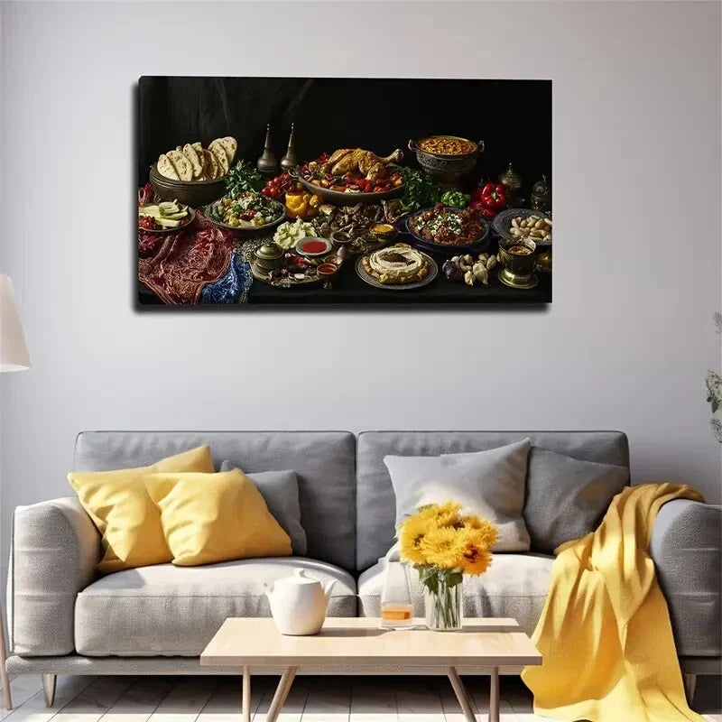 Middle Eastern Or Mediterranean Wall Art Canvas Office Home Room Framed 120x60cm