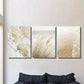 3pcs Seaside Plant Painting Beige Wavy Style Wall Art Set Canvas Framed 40x60cm - High Quality Print 100% Australian Made Wall Canvas Ready to Hang