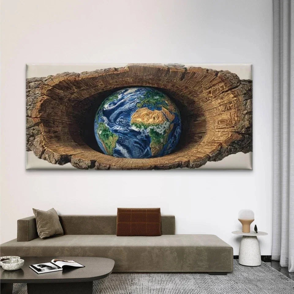 "Adventure Awaits" World Map Wall Art Canvas Office Home Room Framed 80x45cm