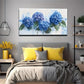 Watercolor Blue Hydrangeas Wall Art canvas office home room framed 120x60cm