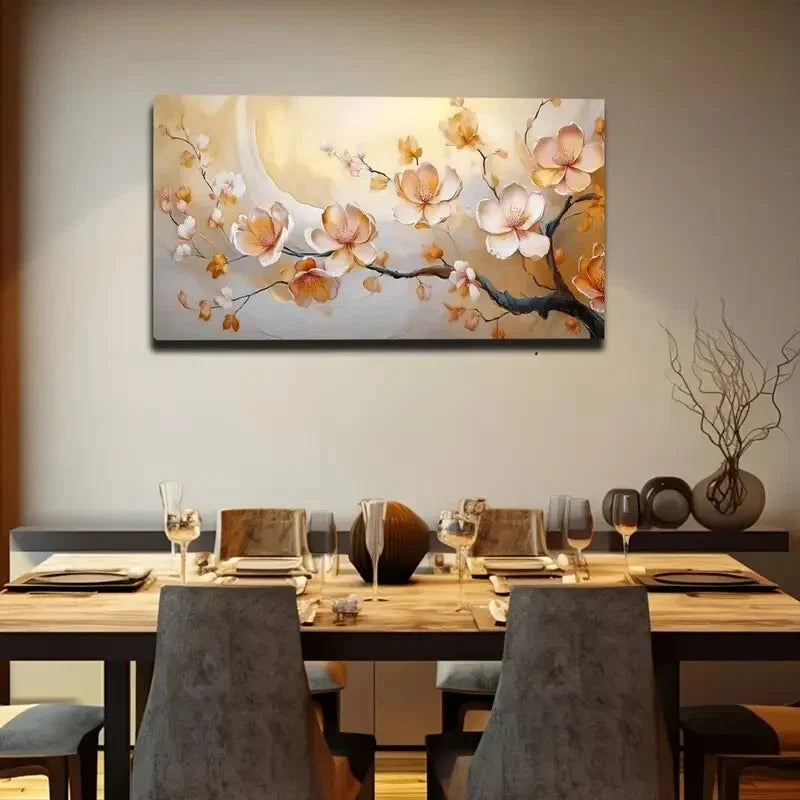 Magnolia Blossoms on Branch Wall Art Canvas Office Home Room Framed 120x60cm