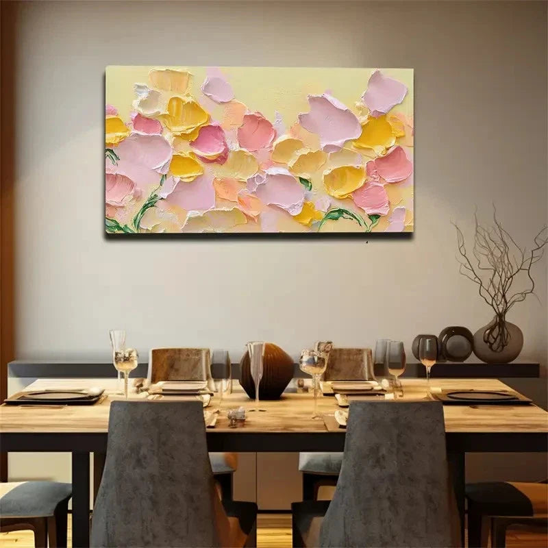 Randomly Scattered Petals Wall Art Canvas Office Home Room Framed 120x60cm