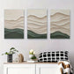 3pcs Abstract Geometric Wave Neutral Tones Metal Print Ready to Hang Art