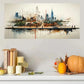 Vibrant Cityscape Skyscrapers Wall Art Canvas Office Home Room Framed 80x45cm