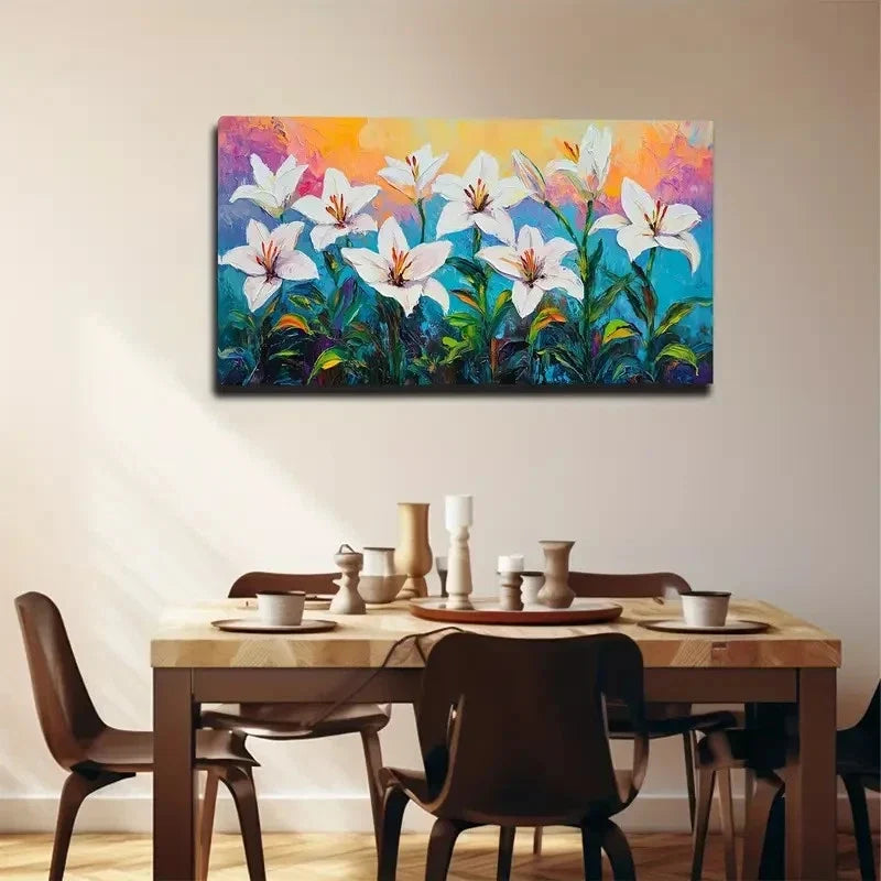Thick Brushstroke Painting Wall Art canvas office home room framed 120x60cm