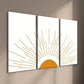 3pcs Abstract Geometric Shape Sun Wall Art Set Canvas Framed 40x60cm - High Quality Print 100% Australian Made Wall Canvas Ready to Hang