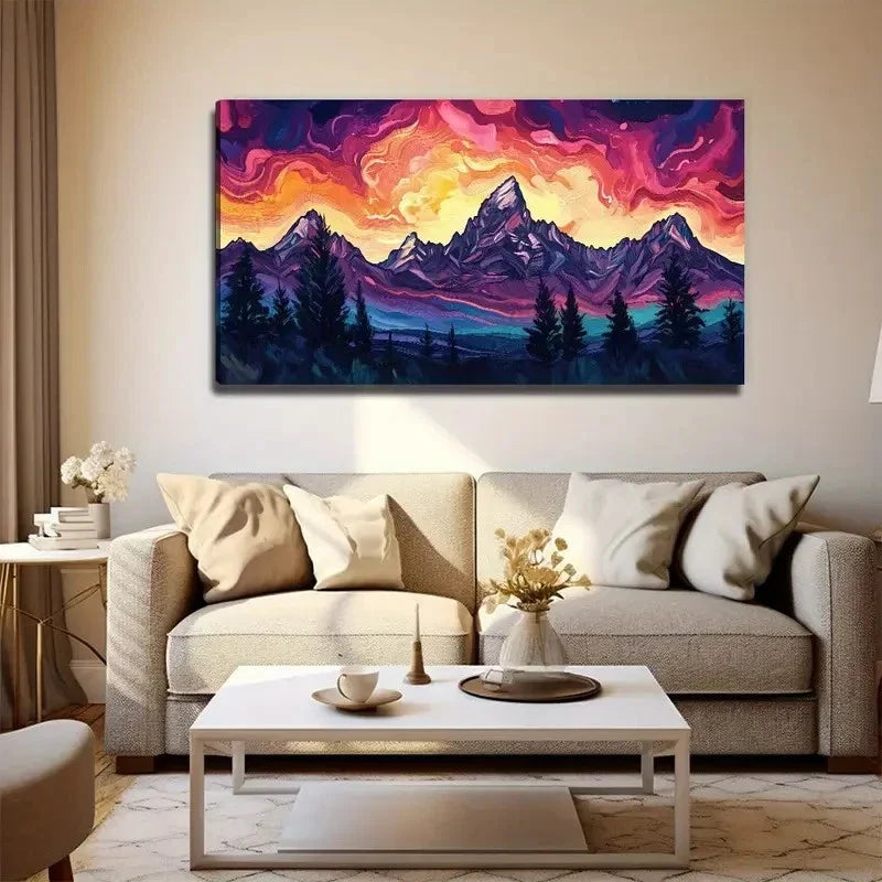Modern Mountain Perfect Wall Art Canvas Office Home Room Framed 120x60cm