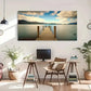 Seaside Dock Décor Modern Wall Art Canvas Office Home Room Framed 120x60cm