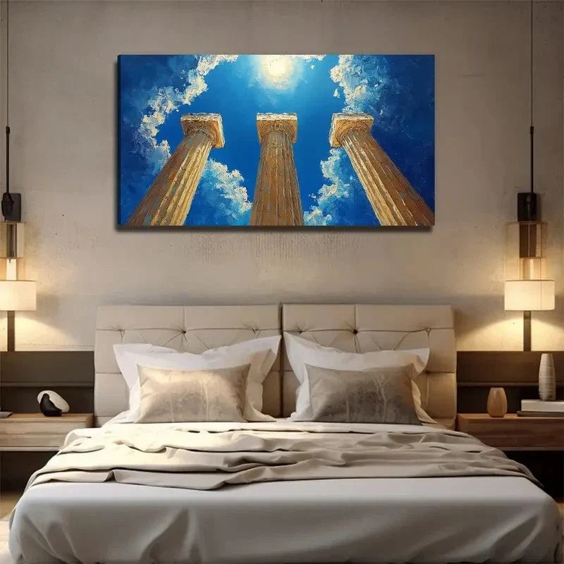 Large Roman Column Decor Wall Art Canvas Office Home Room Framed 80x45cm