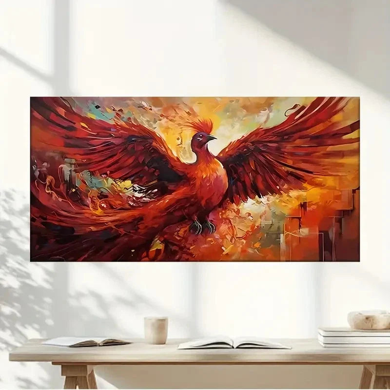 A Bird With Red Feathers Wall Art Canvas Office Home Room Framed 120x60cm