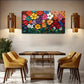 Vibrant Floral Design Abstract Wall Art Canvas Office Home Room Framed 120x60cm