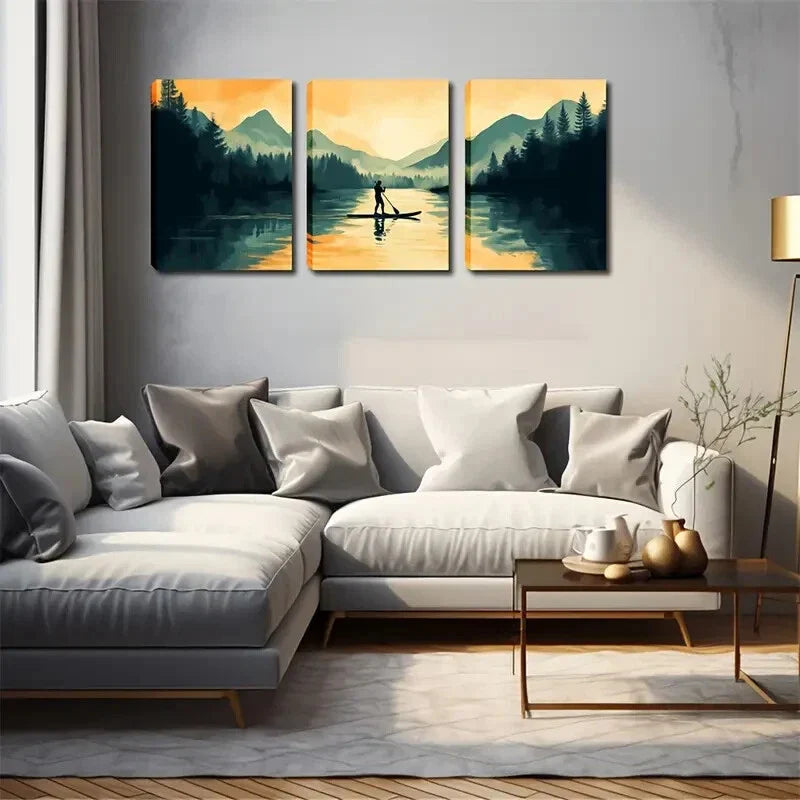 3pcs  Tree Lush Elegant Style Wall Art Set Canvas Framed 40x60cm - High Quality Print 100% Australian Made Wall Canvas Ready to Hang