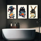 3pcs Whimsical Animal & Fish Tank Vibrant Playful Metal Print Ready to Hang Art