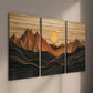 3pcs Abstract Sunset Mountain Landscape Wall Art Set Canvas Framed 40x60cm - High Quality Print 100% Australian Made Wall Canvas Ready to Hang