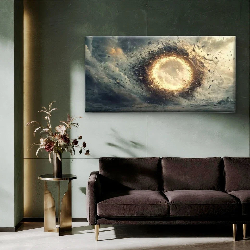 The Singularity Cycle Wall Art Canvas Office Home Room Framed 80x45cm