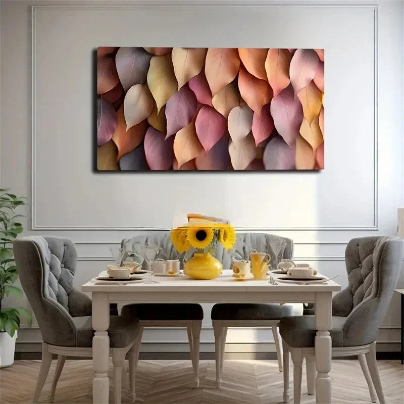 Abstract Leaf Pattern Warm Wall Art Canvas Office Home Room Framed 120x60cm