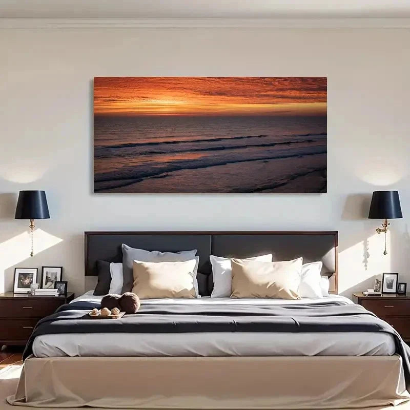 Dawn Over Daytona Beach Decor Wall Art Canvas Office Home Room Framed 120x60cm