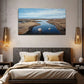 Serene Seaside Shells Puddles Wall Art Canvas Office Home Room Framed 120x60cm