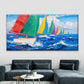 Nautical Sailboats Ocean Waves Wall Art Canvas Office Home Room Framed 80x45cm