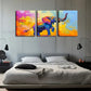 3pcs Vibrant Colorful Elephant Modern Wall Art Set Canvas Framed 40x60cm - High Quality Print 100% Australian Made Wall Canvas Ready to Hang