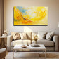 Beautiful Vintage Yellow Wall Art Canvas Office Home Room Framed 120x60cm