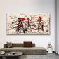 Abstract Red & Black Splatter Wall Art Canvas Office Home Room Framed 120x60cm