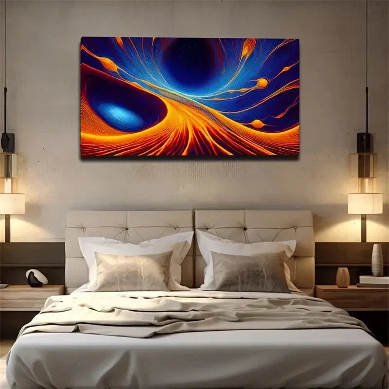 Bohemian Modern Abstract Deep S Wall Art Canvas Office Home Room Framed 120x60cm