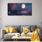 Moon & Blossoms Serene Water Wall Art Canvas Office Home Room Framed 120x60cm