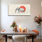 Elephant Silhouette with Red Wall Art Canvas Office Home Room Framed 120x60cm