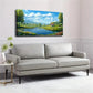Serene Lake With Lilies Mount Wall Art Canvas Office Home Room Framed 80x45cm