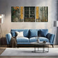 3pcs Vintage Window & Autumn Leaves Wall Art Set Canvas Framed 40x60cm - High Quality Print 100% Australian Made Wall Canvas Ready to Hang