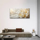 White Flowers Petal Wall Art Canvas Office Home Room Framed 80x45cm