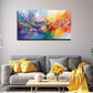 Vibrant Swirls In Blue Wall Art canvas office home room framed 120x60cm