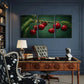 3pcs Vibrant Red Fruits & Green Leaves Nature Metal Print Ready to Hang Art