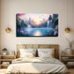 Waterfall & Blooming Flowers Wall Art Canvas Office Home Room Framed 120x60cm