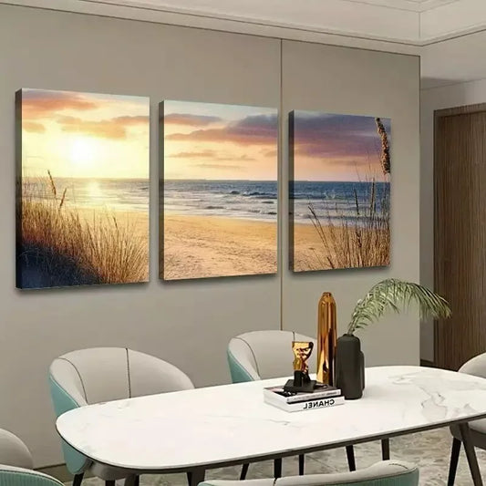 3pcs Sunset Canvas Framed 40x60cm - High Quality Print 100% Australian Made Wall Canvas Ready to Hang