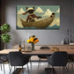 Black Cat Pirate Suitable Wall Art Canvas Office Home Room Framed 80x45cm