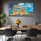 Parthenon Greek Temple Wall Art Canvas Office Home Room Framed 80x45cm
