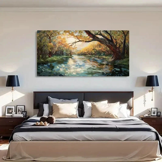 Modern Abstract Forest Wall Art Canvas Office Home Room Framed 120x60cm