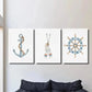 3pcs Sailboat Anchor Paddle Rudder Wall Art Set Canvas Framed 40x60cm - High Quality Print 100% Australian Made Wall Canvas Ready to Hang