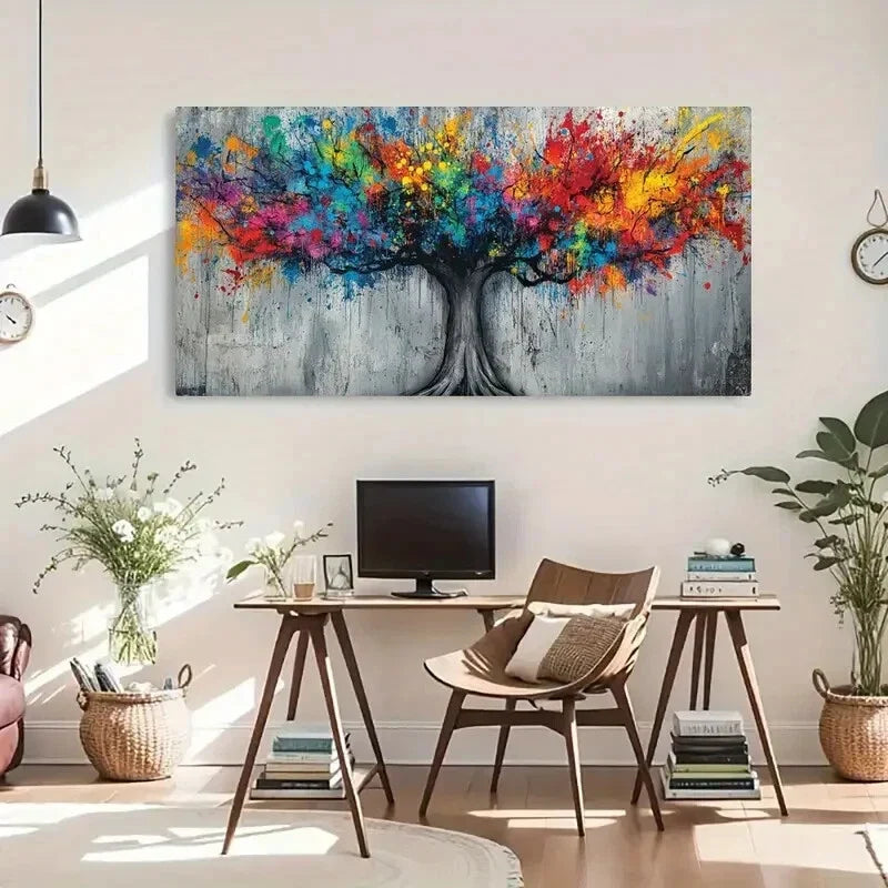 Vibrant Colorful Splashes Mode Wall Art Canvas Office Home Room Framed 120x60cm