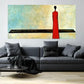 Abstract Beige & Blue Tones Wall Art Canvas Office Home Room Framed 120x60cm