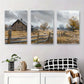 3pcs Rustic Farmhouse Autumn Landscape Serene Metal Print Ready to Hang Art