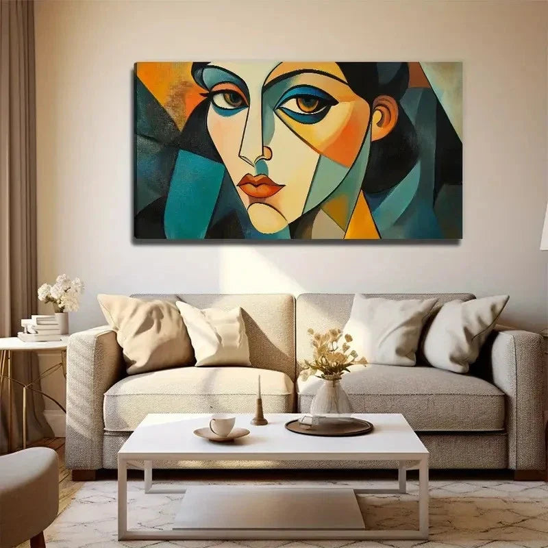 A Woman's Face Suitable Wall Art Canvas Office Home Room Framed 120x60cm