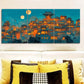 3pcs Bustling city Art Painting Metal Print Ready to Hang Art