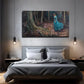 Depicts A Woman Blue Stroll Wall Art Canvas Office Home Room Framed 120x60cm