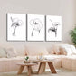 3pcs Minimalist Tropical Wildflower Plant Wall Art Set Canvas Framed 40x60cm - High Quality Print 100% Australian Made Wall Canvas Ready to Hang