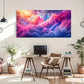 Dreamy Pink Clouds Pastel Sky Wall Art Canvas Office Home Room Framed 120x60cm